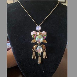 J Crew Pink Crystal Pendant Necklace